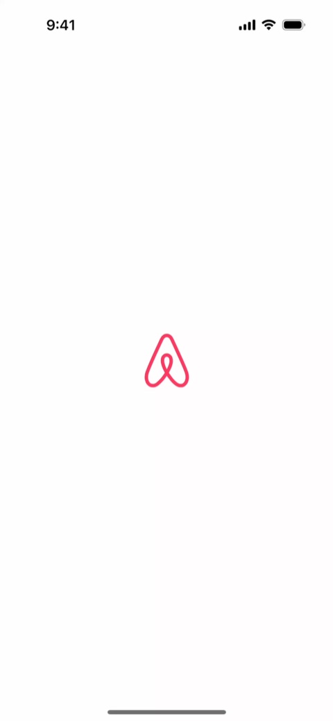 Airbnb — first screen