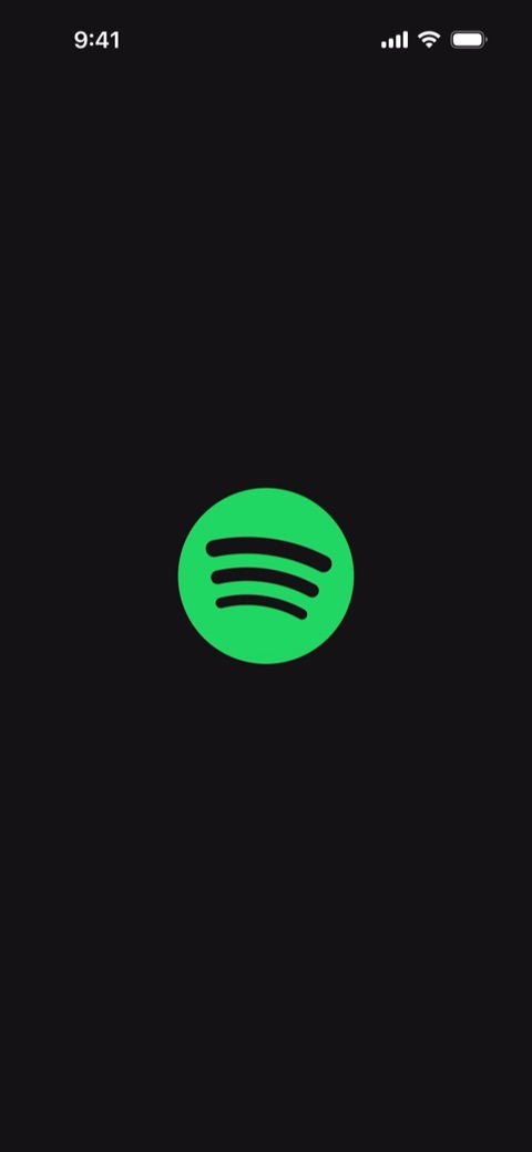 Spotify — first screen